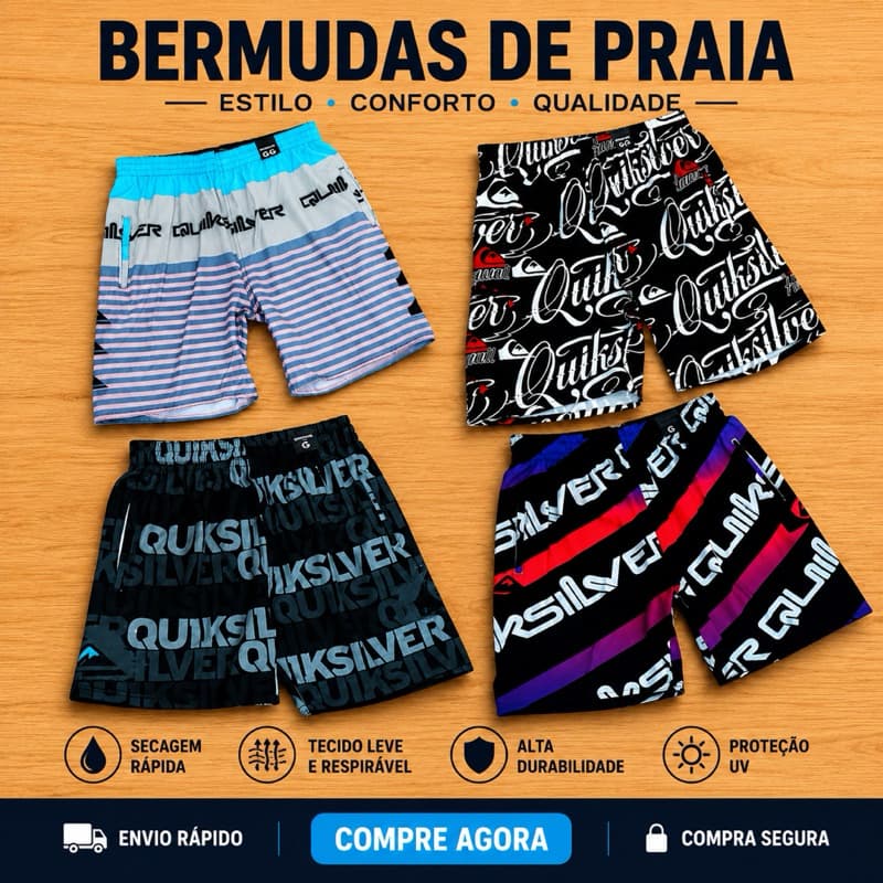 Bermuda  Short masculino tactel elastano