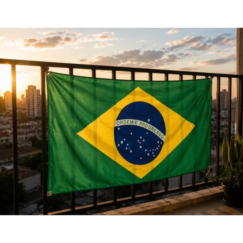 Bandeira do Brasil 90x130 Tecido Luxo Copa Torcida com espaço para haste