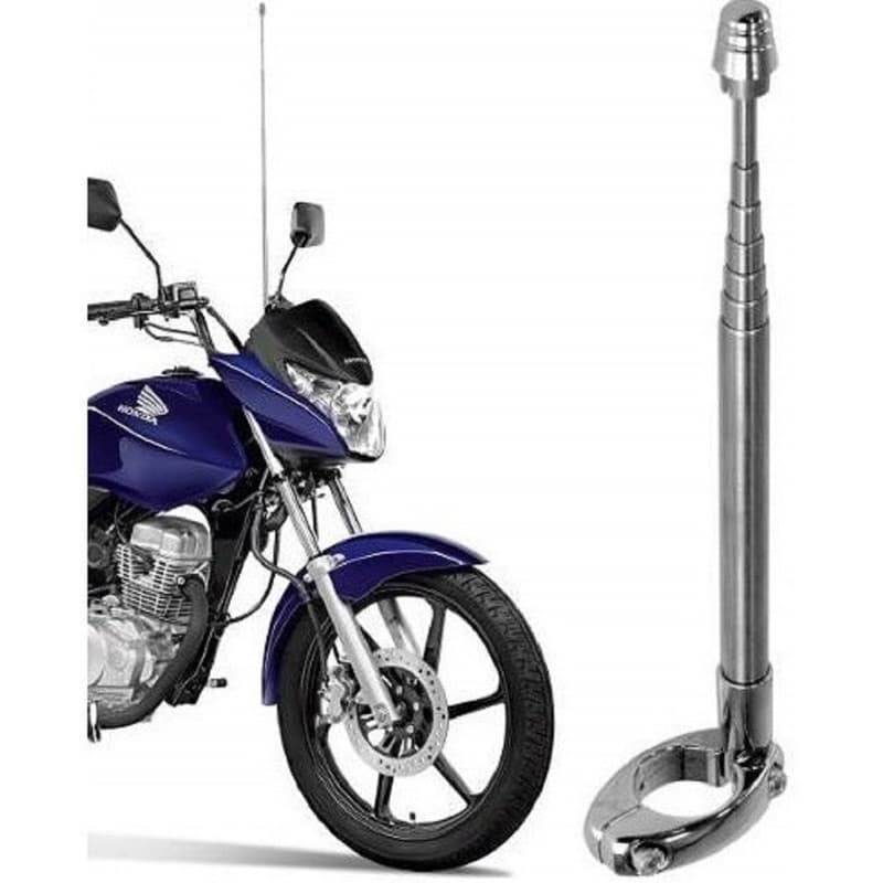 Antena Retrátil para Moto Corta Pipa 07 Estágios - Aço Inoxidável, Instalação Fácil, Design Moderno