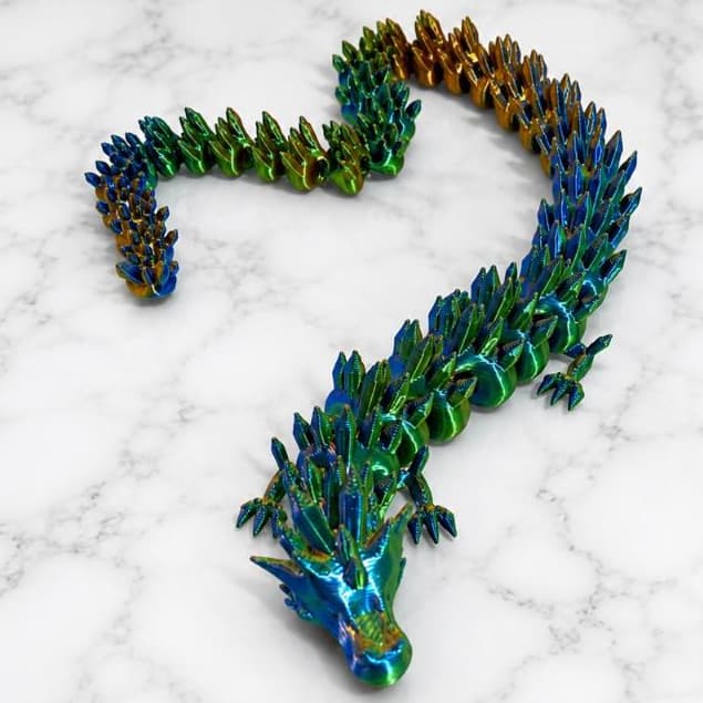 Dragão Articulado Flexível 35cm Fidget Antiestresse Brinquedo Menino Menina Geek Decorativo 3D