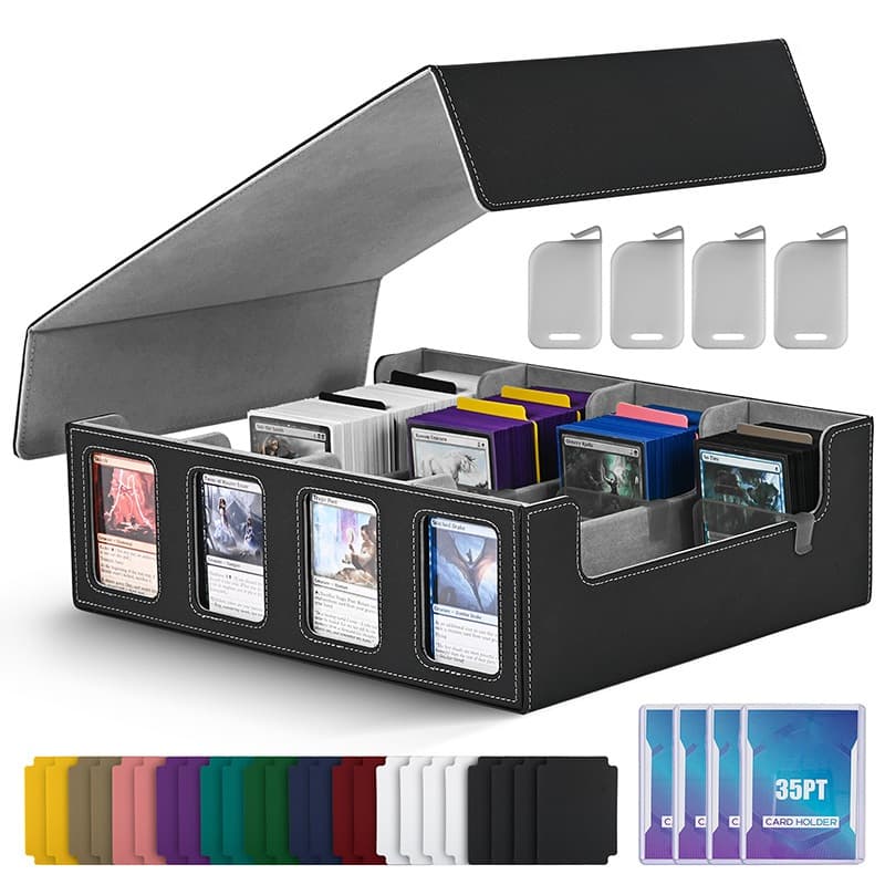 Organizador de Cartas TCG Estilo Treasure Chest, Caixa de Armazenamento para Pokémon,MTG e Yu-Gi-Oh!