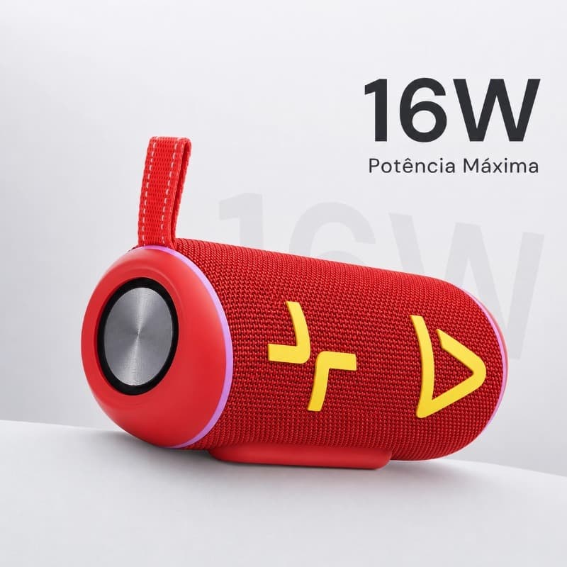 Caixa De Som Bluetooth 16W Portátil TWS atmosfera colorida RBG mini speaker à prova d'água subwoofer potente-HY-695