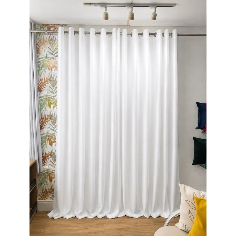 Cortina de Voil Liso com forro Microfibra 4,00 X 2,40  para quarto sala Decoração de Casa