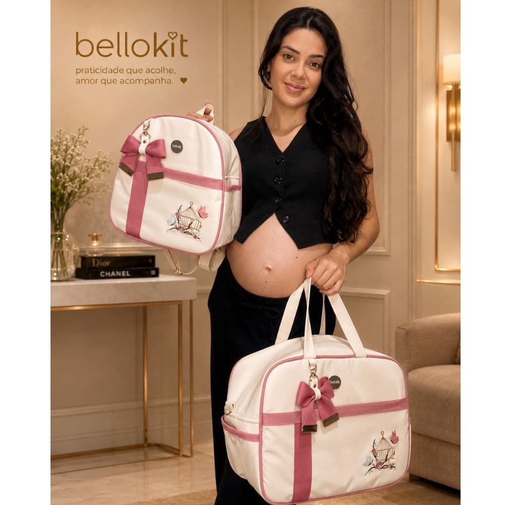 kit maternidade 3 peças com trocador impermeável para enxoval do bebe