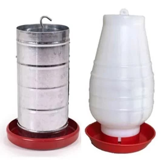 Comedor 5kg + Bebedouro 5lts Frango Galinha Angola Pato e Codorna