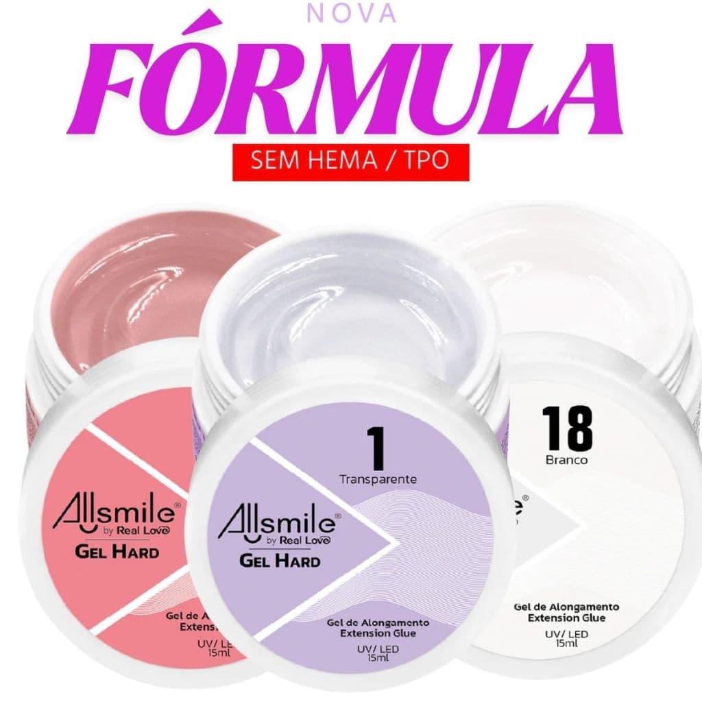 Gel para Alongamento Hard 15ml Real Love  SEM HEMA SEM TPO Uv/Led