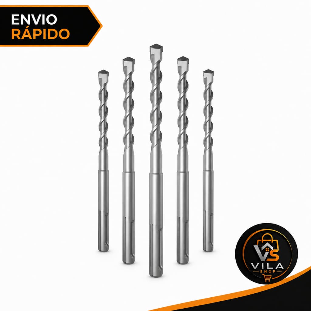 Broca Martelete Para Concreto Longa 210mm Widea, SDS Plus Escolha Tamanho