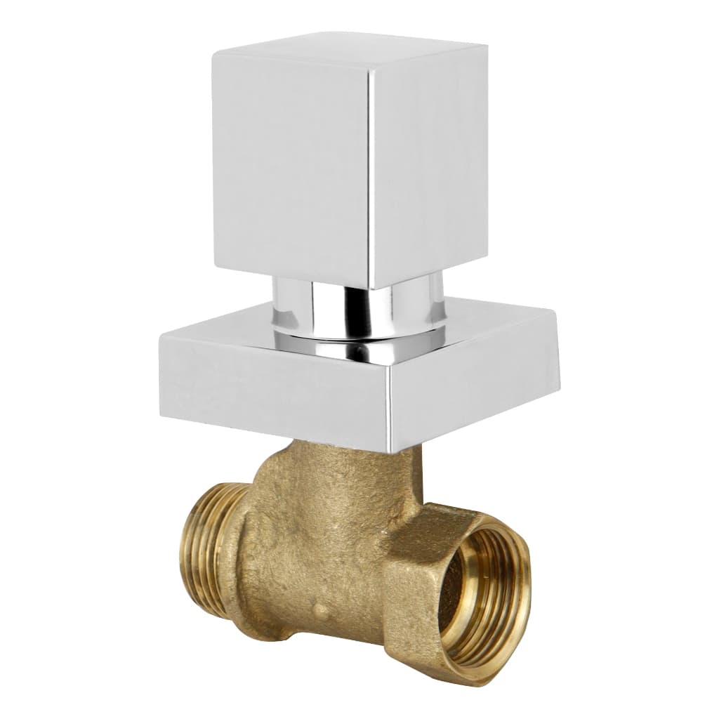 Registro Pressão Chuveiro 3/4 Com Acabamento Quadrado Prata Resistente Moderno Lavabo Banheiro