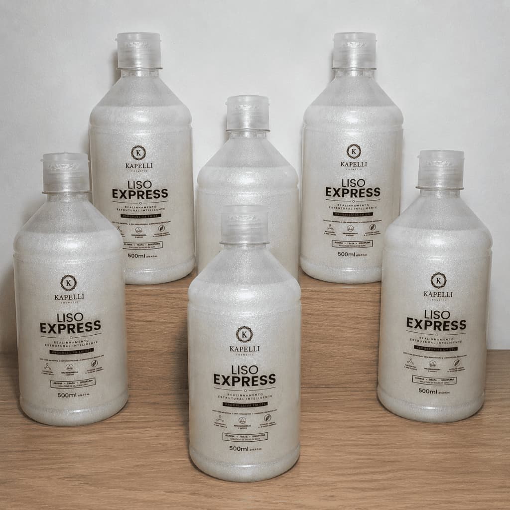 Progressiva Japonesa Gel Alisa 100% Primeira Aplicação Afro Anti Frizz Liso Express Kapelli 500ml Kit com 2, 3 ou 6 uni.
