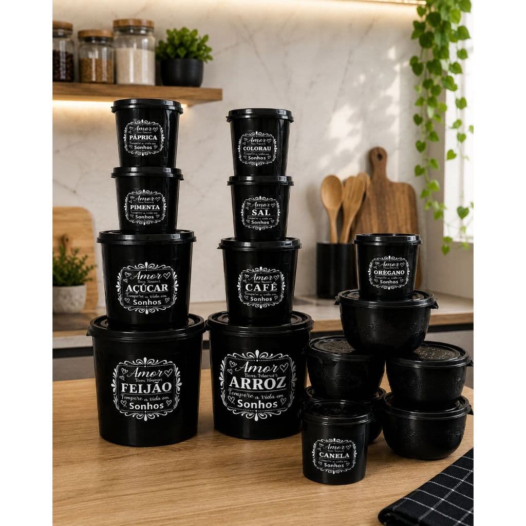 KIT 15 PEÇAS- MANTIMENTO E 5 BOWL - POTES OLIPLAST