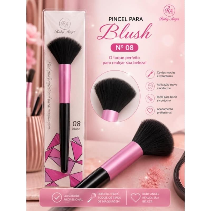 Pincel  para Blush N08  Ruby Anjo