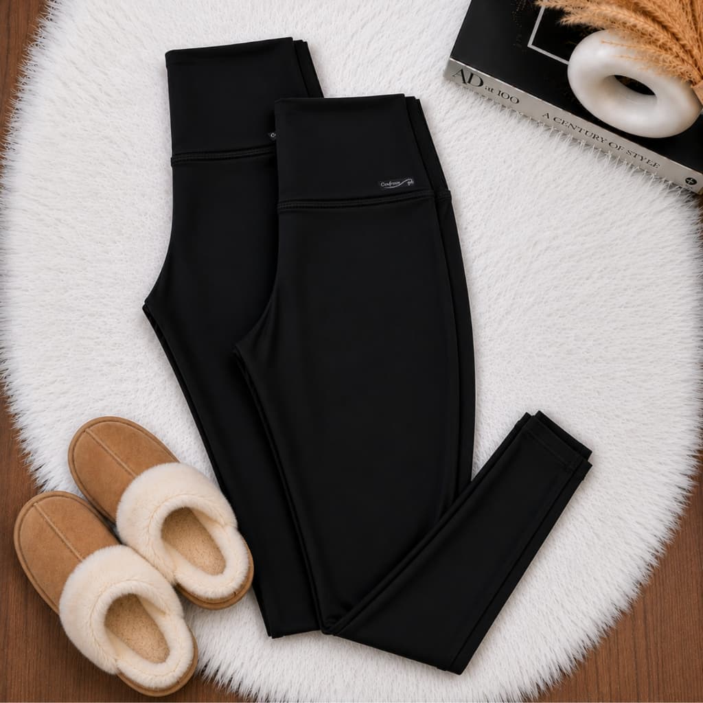 Kit 2 Calças Legging Flanelada Peluciada Cintura Alta Quentinha e Zero Transparência