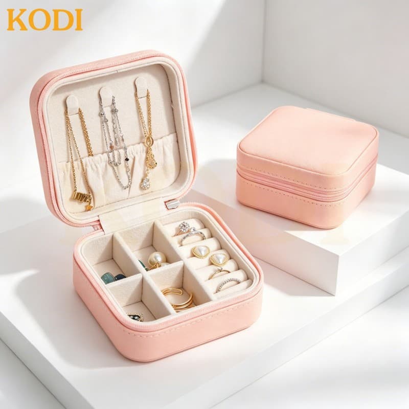 KIT 10/6pcs Porta Jóias Portátil Caixinha Bolsa de Armazenamento Colar Brincos Anéis-Q1