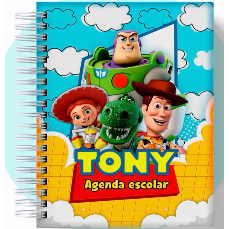 Agenda e ou Caderno Escolar Personalizada Toy Story Menino Personalizada Com Nome