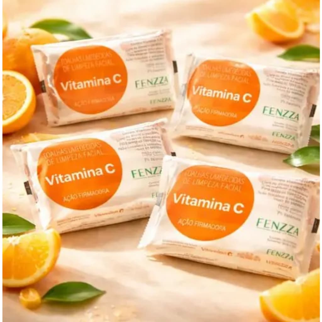Toalhas Umedecidas de Limpeza Facial Vitamina C – Fenzza Make Up