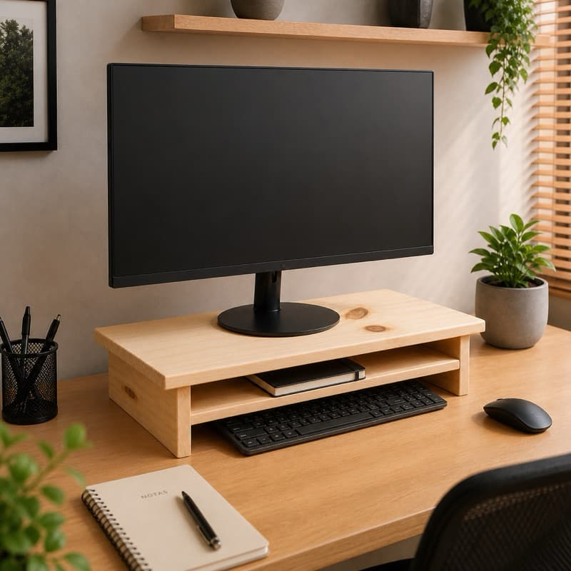 Suporte de monitor 60cm em madeira maciça