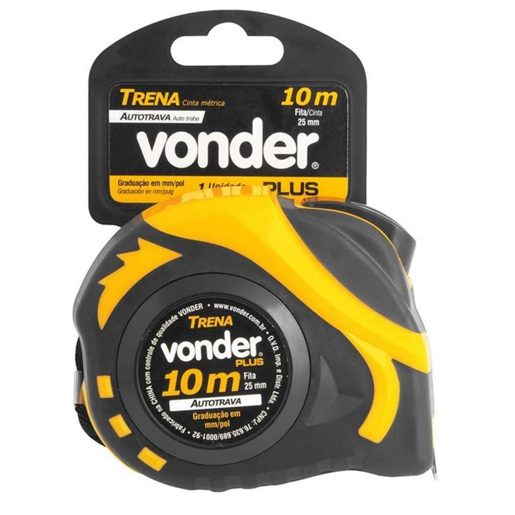 Trena curta de aço autotrava 10mx25mm VONDER Plus