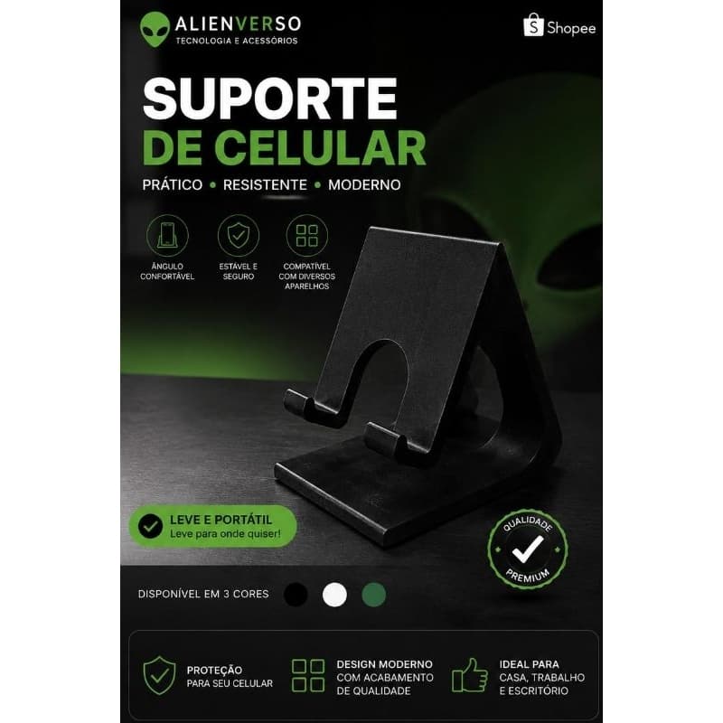 Suporte apoio descanso para celular minimalista