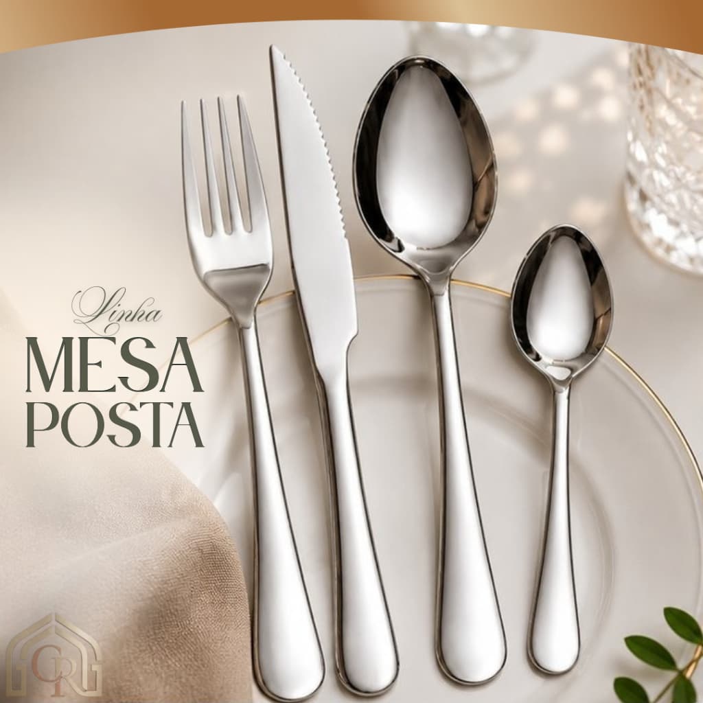 Conjunto Talheres Aco Inox 16 Peças Duravel Design Moderno Uso Diario Mesa posta
