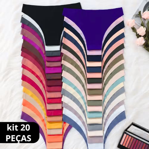 Kit Calcinha sem costura Corte Laser não marca na roupa academia vestido confortável TANGA CONFORTO  escolha a cor