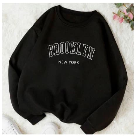 Blusa De Frio Careca Brooklyn Gola Redonda Feminino e Masculino Flanelado Algodão