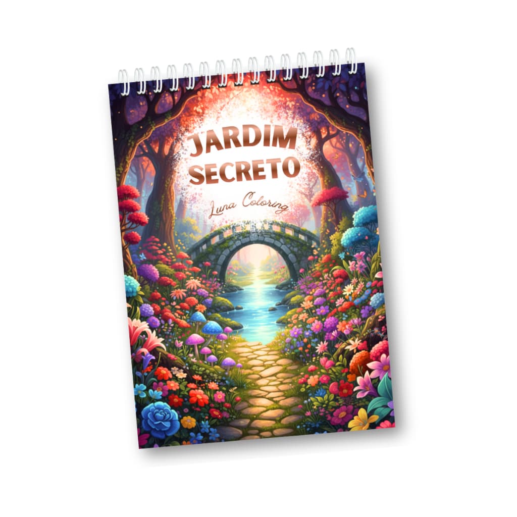 Jardim Secreto: Livro De Colorir Relaxante Adulto Antiestress 50 Desenhos A5 Folha De 180 Gramas