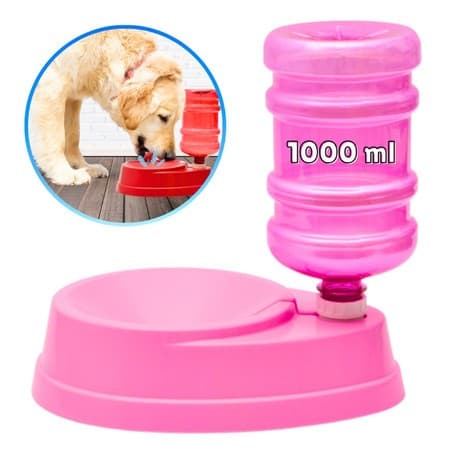 Bebedouro Pet Dosador Automático 1 Litro - Rosa