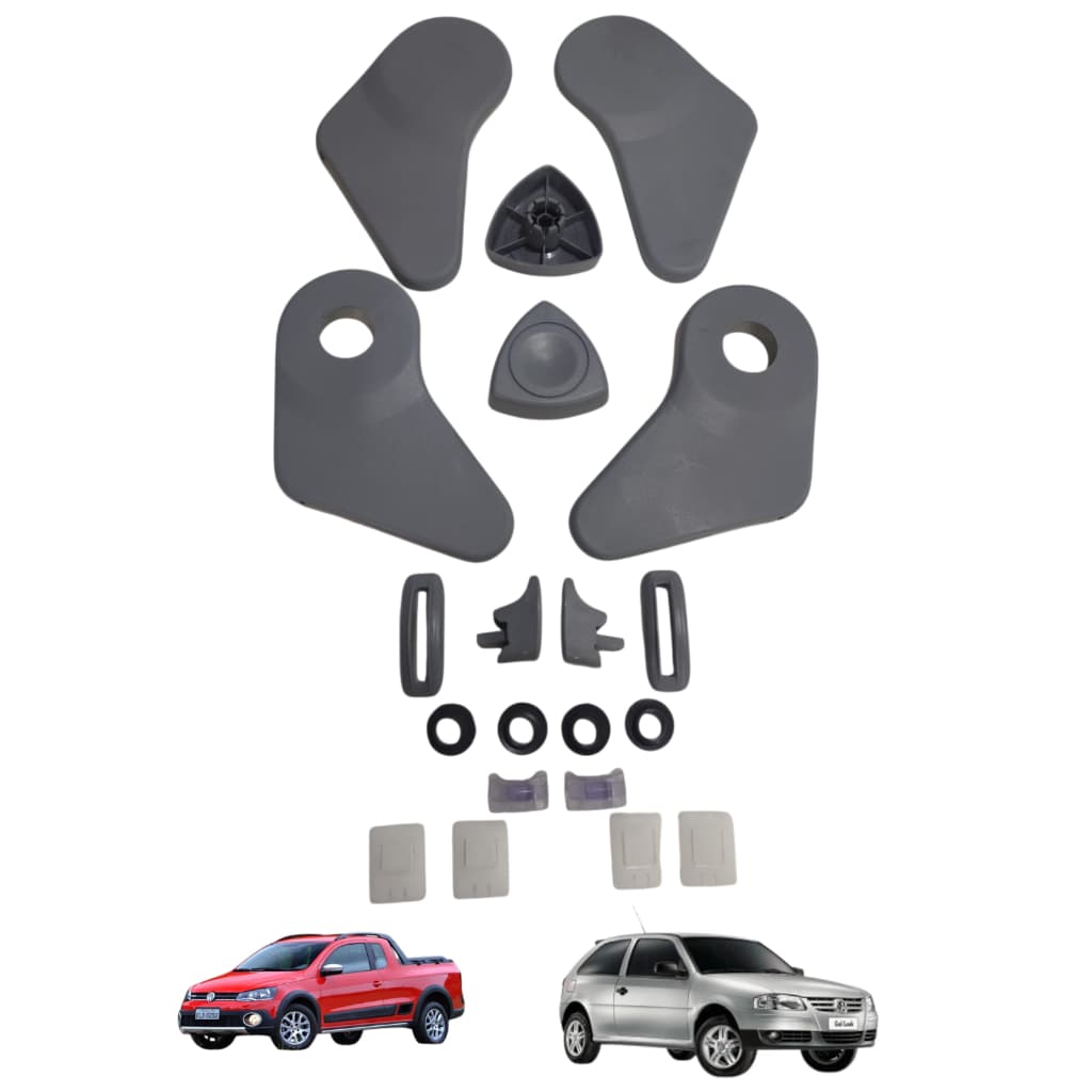 Kit Completo Acabamentos bancos dianteiros Gol Saveiro Voyage Parati G2 G3 G4 G5 Cinza