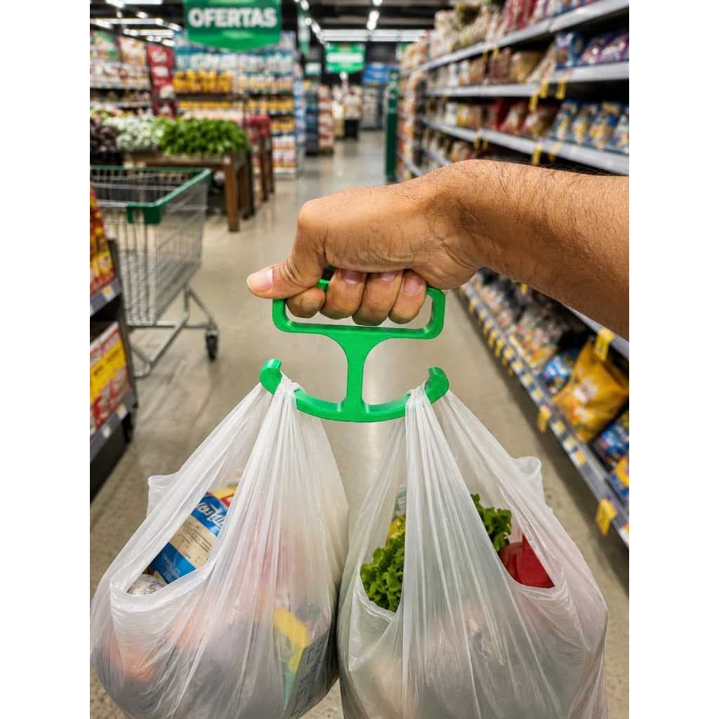 Carregador para Sacolas até 30kg Ergonômico  Alça Confortável para Compras