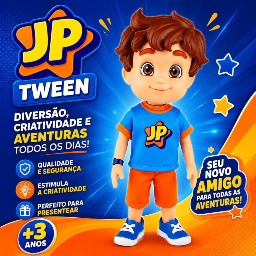 Boneco JP Tween Articulado Original Baby Brink 25cm Oficial Licenciado Maria Clara E JP
