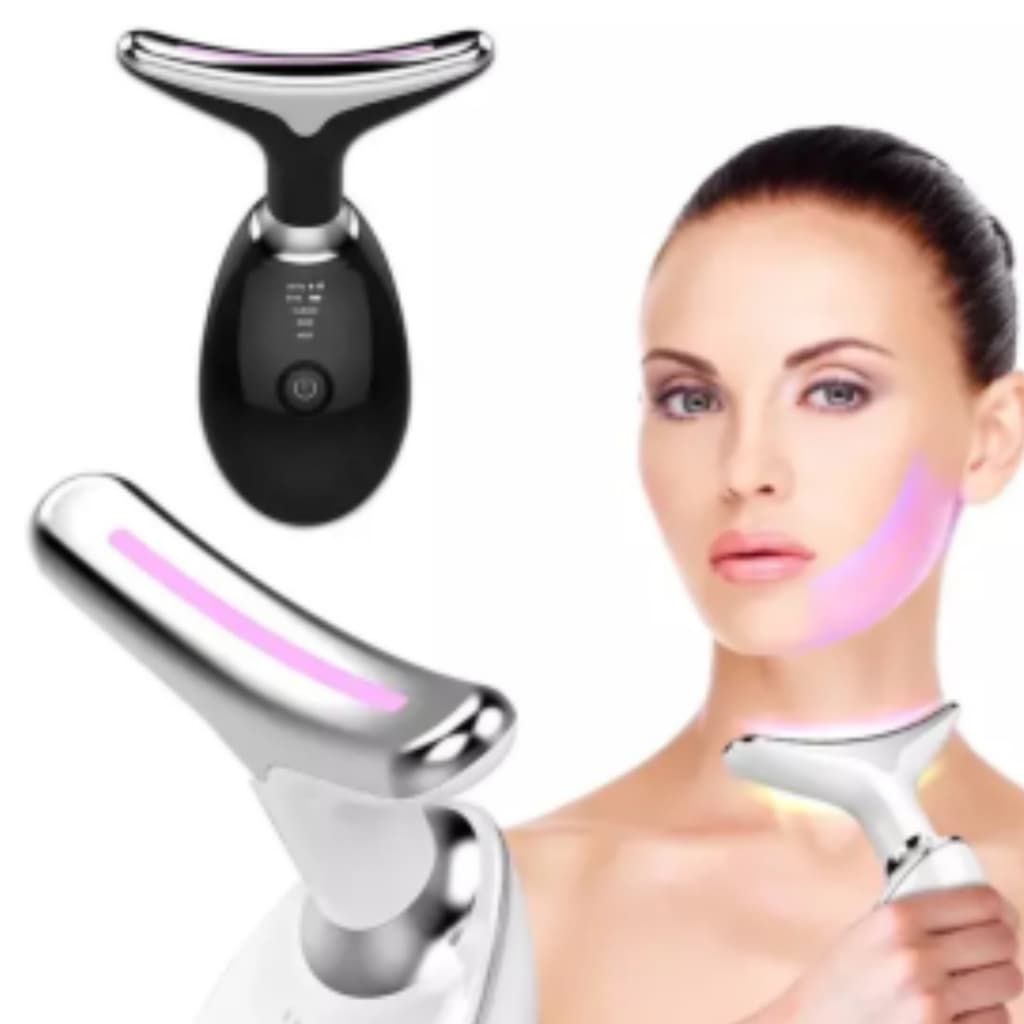 Massageador Facial Led 07 Cores, Rejuvenescedor Anti-Rugas Recarregável