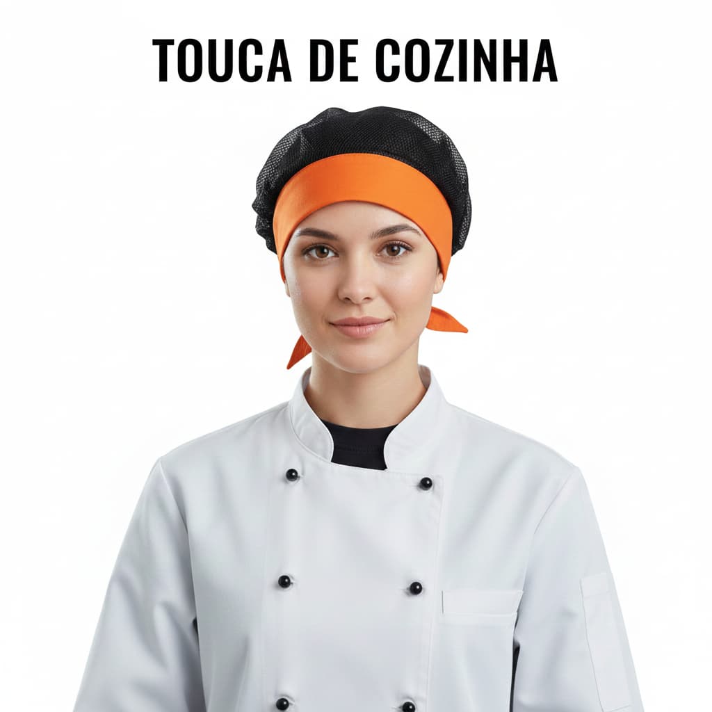 Touca para cozinha profissional Preto e Laranja