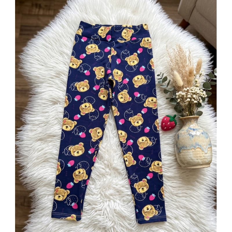 Calça Feminina Infantil leg Sortida Menina 02 a 06 anos Flanelada estampada Grossa quentinha Inverno Premium