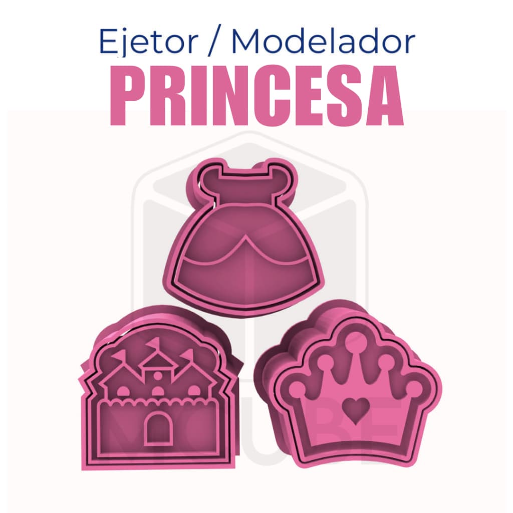 Kit com 3 Ejetores Modeladores para Docinhos e Brigadeiro - Tema Princesas