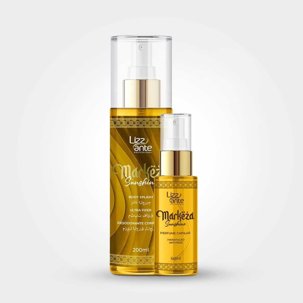 Body Splash 300ml E Perfume Capilar 60ml Markeza Sushine Corpo e Cabelo