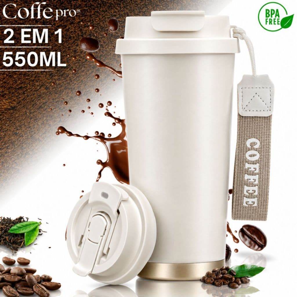 Copo Termico 550ml Inox Tampa Hermetica Não Vaza C Canudo