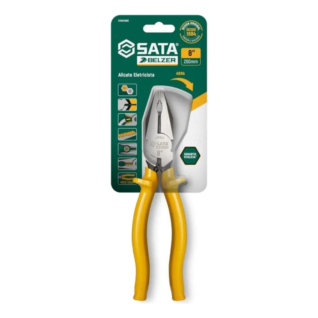 Alicate Eletrecista Isolado SATA amarelo 8" 200mm