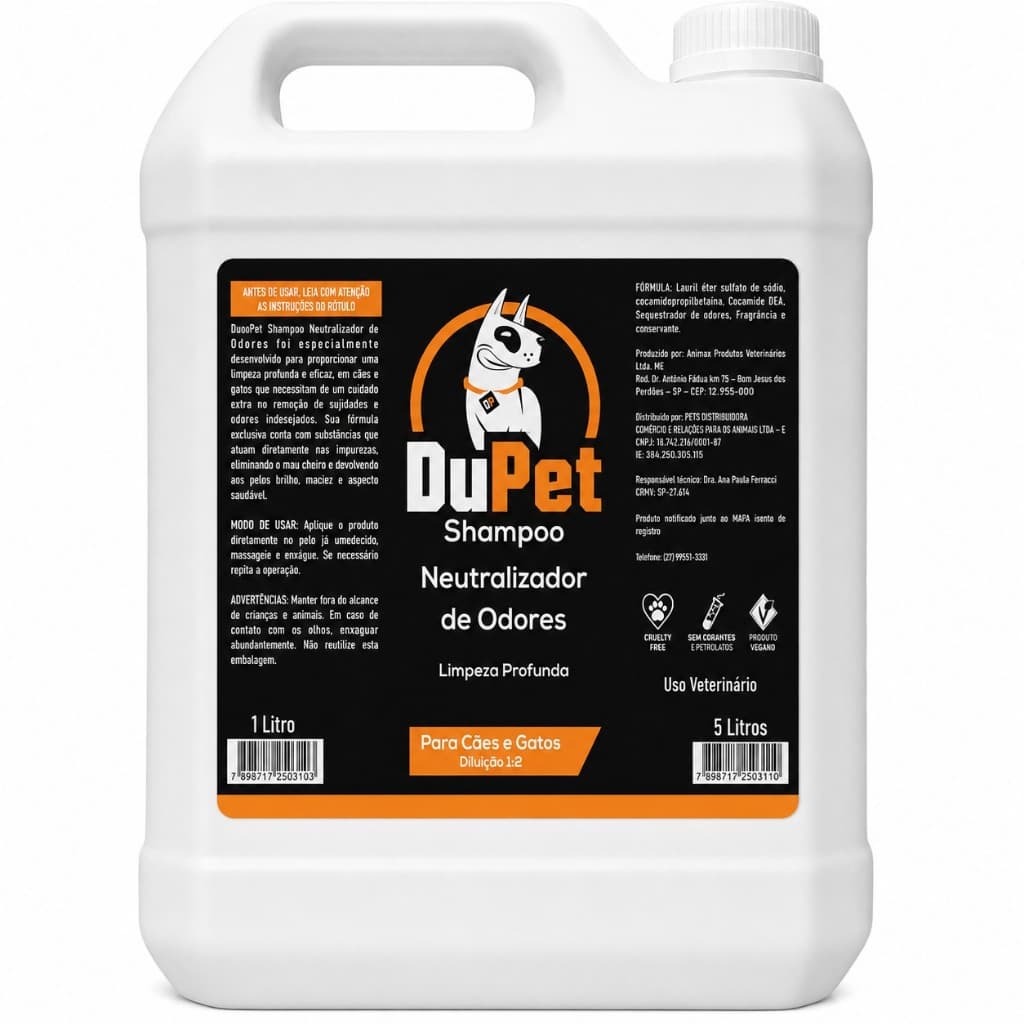 Shampoo 5 Litros Neutralizante de Odor para Pets DuPet