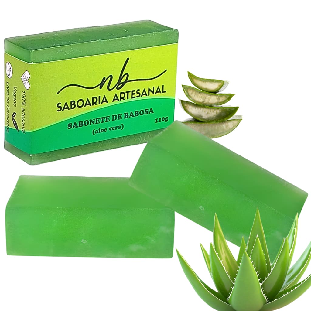 2 Sabonetes Babosa (Aloe Vera) - Antiacne Artesanal Vegano