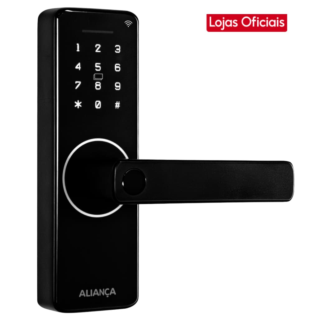 Fechadura Digital Biometrica Wi-Fi Titan Ultra Aliança Tuya Senha Tag