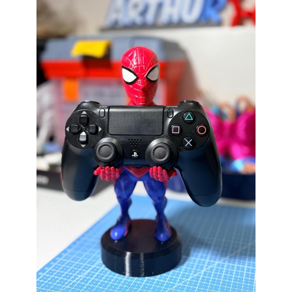 SUPORTE DE CONTROLE PS VIDEO GAME HOMEM ARANHA PORTA CONTROLE SUPORTE CELULAR SPIDER MAN