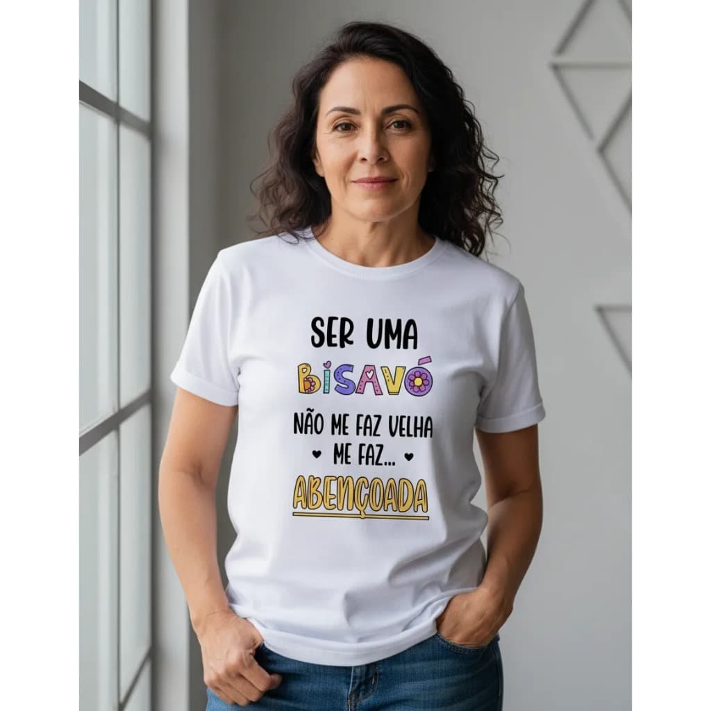 Camiseta ser uma bisavó me faz abençoada