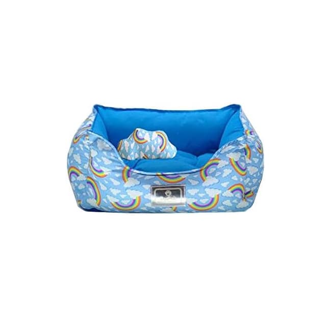 Cama Pet para Cães e Gatos Arco-Íris Azul Tamanho Médio SS Pets