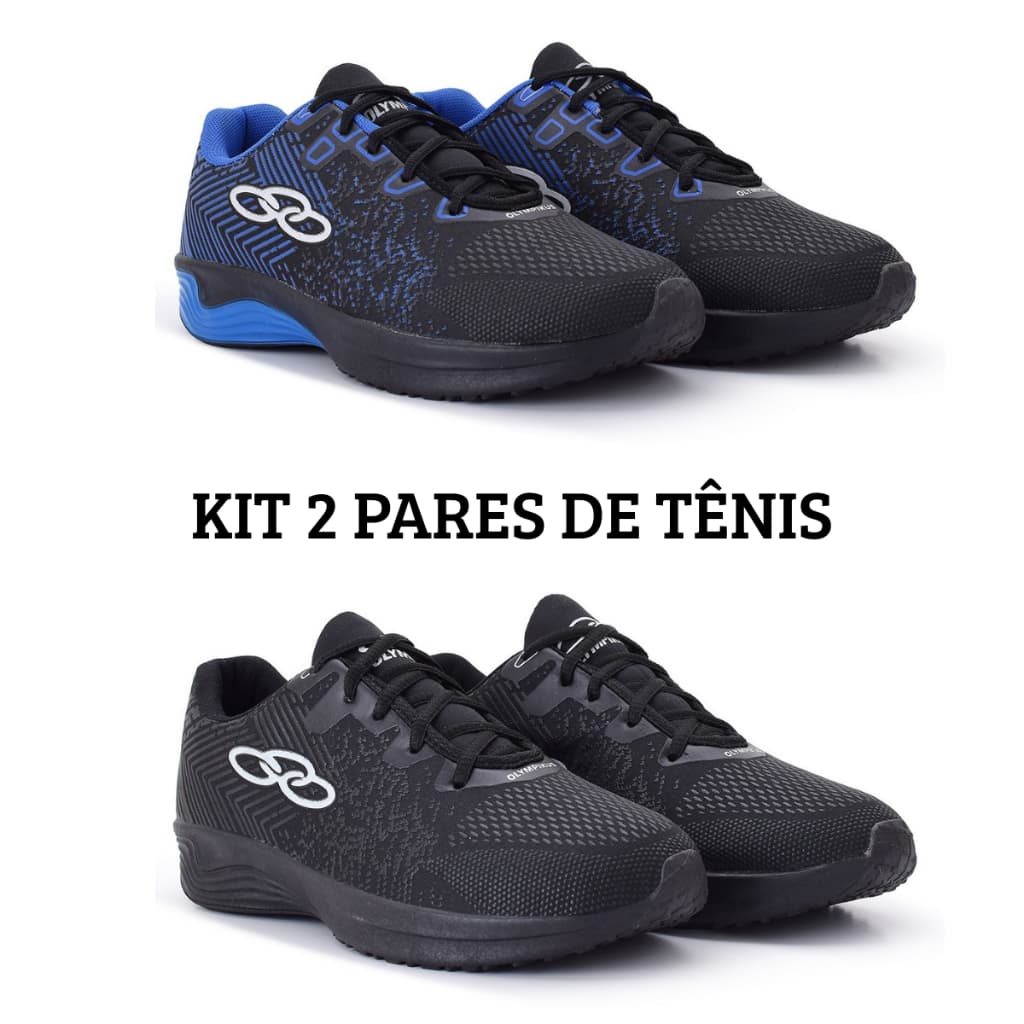 Combo 2 Pares Tênis Masculino Academia Esportivo Moda Treino Caminhada Leve Confortável Resistente