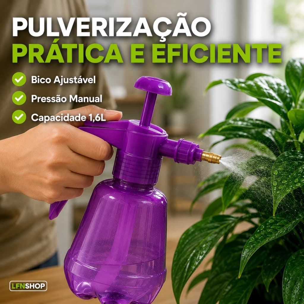 Pulverizador manual de Pressão - 1,6 L Borrifador Spray Manual Plantas Jardins Multiuso