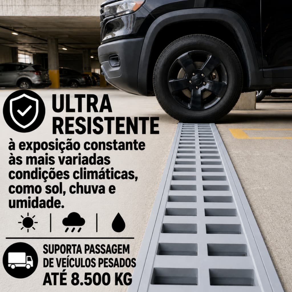 ralo linear 15x100 cm grelha em para piscina (2 peças 15x50cm) RR GRELHAS