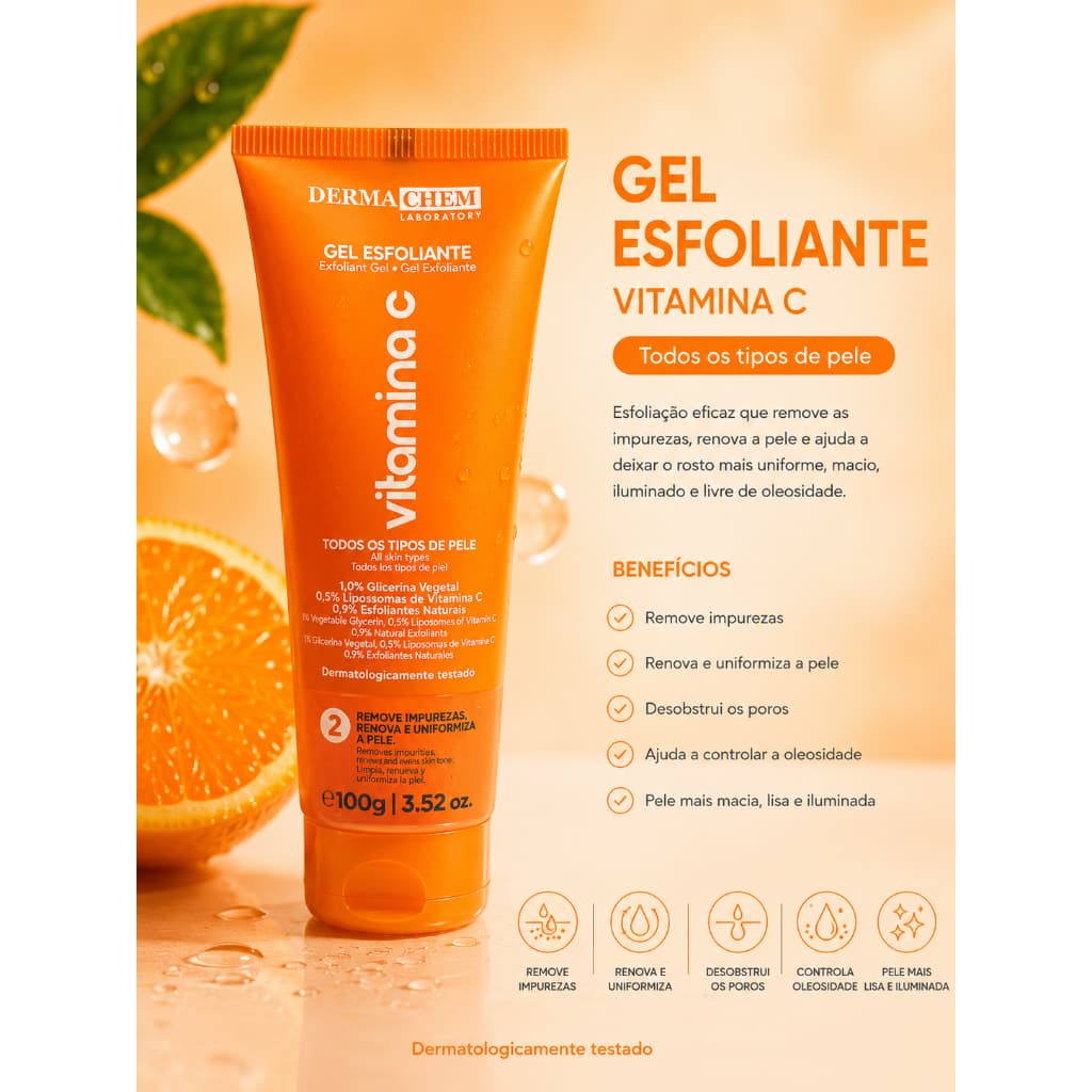 Gel Esfoliante Vitamina C Dermachem 100g