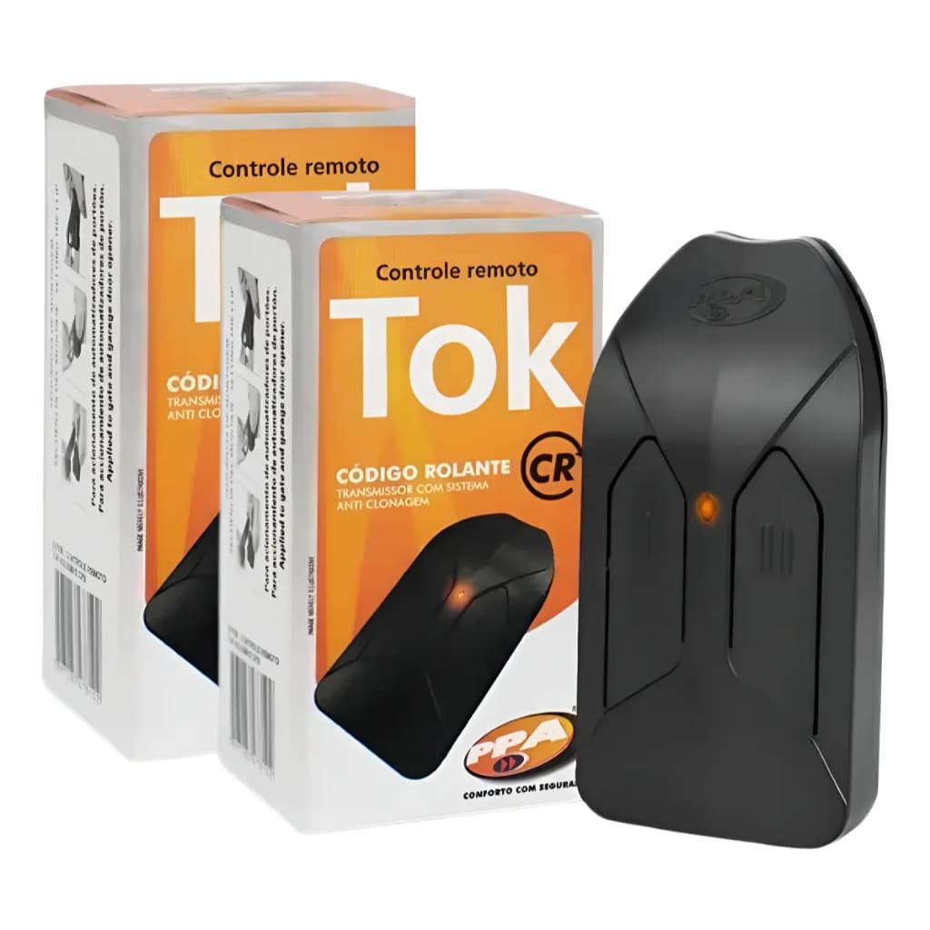 Kit 2 Controle Remoto para Portão Eletrônico PPA Modelo Tok 433mhz com bateria