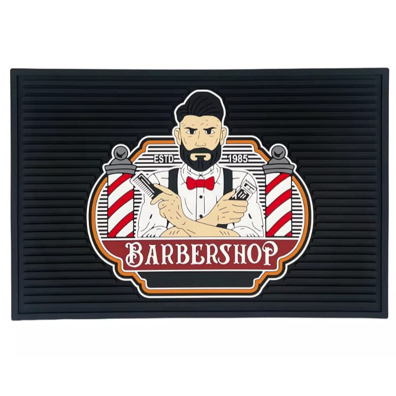 Tapete De Borracha Lâmina Antiderrapante Para Bancada De Barbearia Barbeiro Cabeleireiro Barbershop