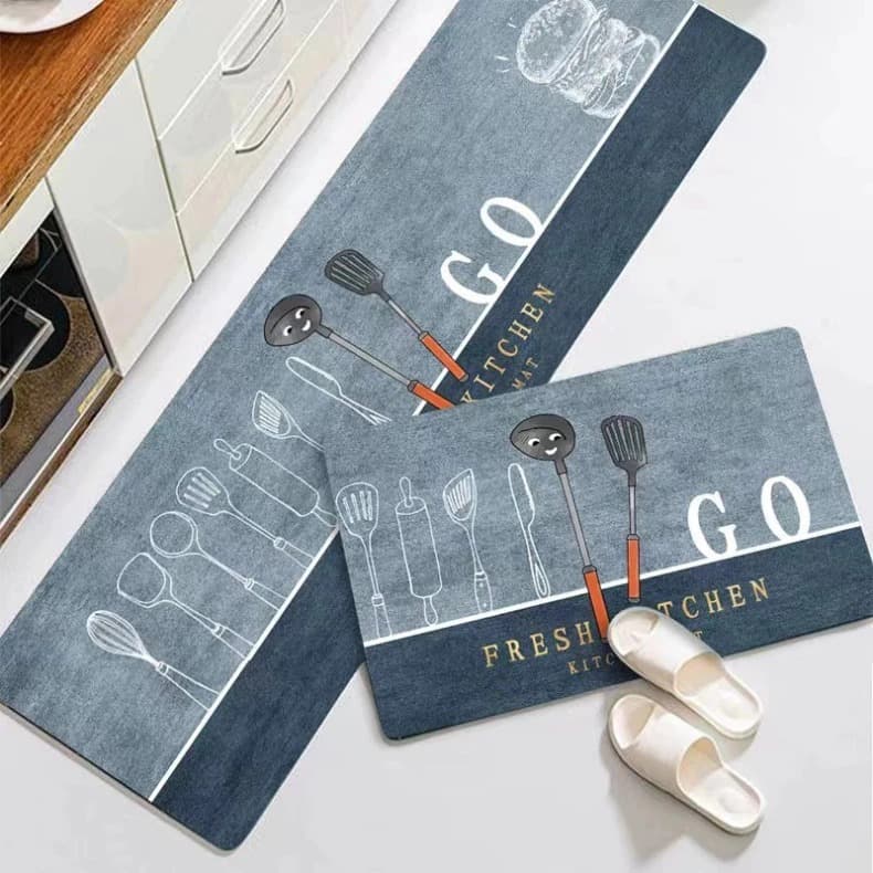 Jogo de Tapete Passadeira Kit 02 Peças cozinha Fácil Lavagem